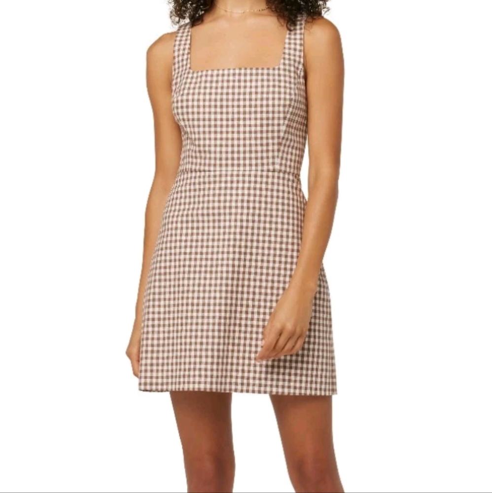 Favorite Daughter Tan Checkered Mini Dress
